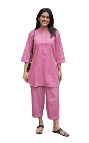 Image of Cord Set for Women Cotton Stylish Co Ord Outfit Kurta Pant Western Office Casual Summer Wear Style Coord Sets for Women Stylish Dress Daily Use Co Order, Coat, Cod, Cot, co-ord, corts