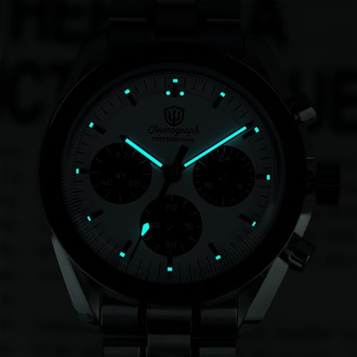 Image of watchdives WD1863 Men Chronograph Watch Japan VK63 Quartz Sports Watches 40mm Bubble Sapphire Crystal Wristwatch 100M Dive Watch