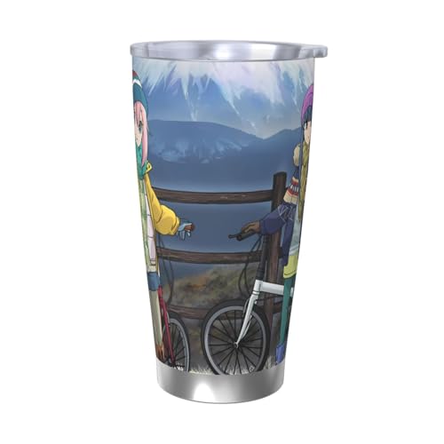 ゆるキャン△ 水筒 真空断熱ケータイマグ 600ml ステンレスボトル 車用 直飲み 保温 保冷 フタ付きコーヒーカップ アウトドア 車のネイブに最適 スポーツタイプ ステンレスクールボトル 軽量 隔? 水筒 男の子 女の子