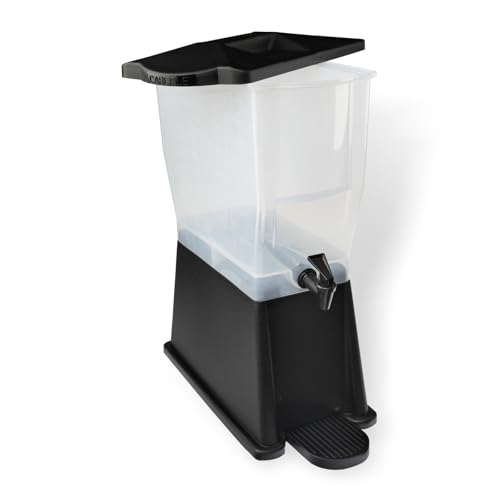 Carlisle FoodService Products Trimline Rectangular Beverage Dispenser with Stand – 3.5 Gallon Catering Drink Dispenser with Spigot, Polypropylene (PP), Black, Perfect for Parties, Events, Buffets