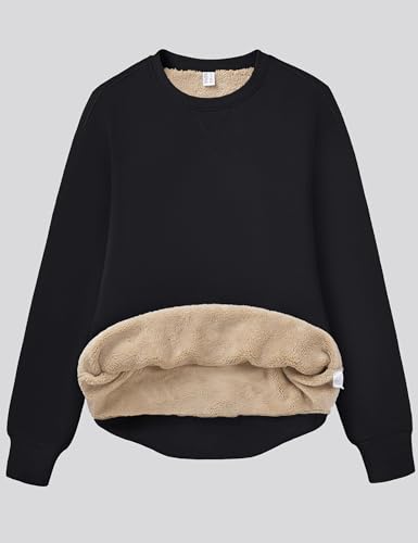 Cavva Women's Crewneck Sweatshirts Thermal Long Sleeve Fleece Lined Sherpa Pullover Sweater Loose Fit Shirts2