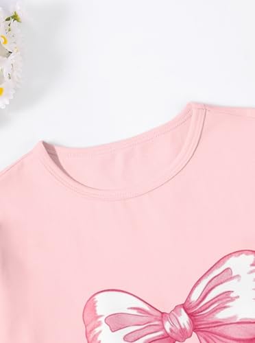 Image of Girls' Graphic Tees Summer Cute Tops Casual Short Sleeve Crew Neck T Shirts