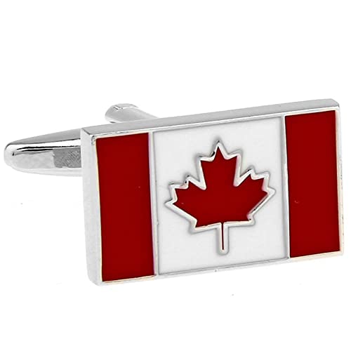Mancuernillas Vintage con Bandera Nacional Roja para Hombre miniatura 3