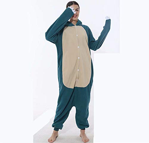 WOVTE 着ぐるみ 大人用 パイル キャラクター ポケットモンスター ポケモン 着ぐるみパジャマ 仮装 衣装 ルームウェ ア cosplay カビゴン 部屋着 メンズ レディース アニマル コスプレ プレゼント 誕生日 仮装 コスチューム衣装（全サ イズ）(ブルー、M)