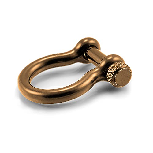 Ganzoo 3er Set Schäkel aus Stahl, 30mm x 25mm, mit hochwertigem Drehverschluss Omega – Form, für Paracord Armbänder, Kordeln, Gurte, Halsbänder, Gürtel etc., Farbe: Gold, Größe M - Marke