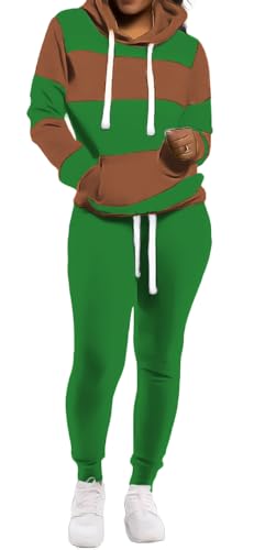 TOPONSKY Womens 2 Piece Tracksuit Long Sleeve Warm Up Outfit Patchwork Pants Set