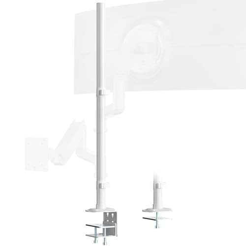 Palo de Soporte para Monitor Extra Alto de 814 mm con Base de Montaje, Perno Central Resistente (Soporta hasta MAX.40 kg), 2 Opciones de Montaje, Blanco