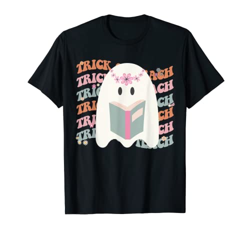 Truco o enseñar divertido disfraz de Halloween para profesor de escuela de otoño Camiseta