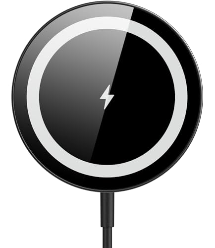 for Mag-Safe Charger, Magnetic Wireless Charger Made for iPhone 17/17 Pro/17 Pro Max/Air/16/15/14/13/12 Series, Mag Safe Charging Pad for AirPods Pro 3 2 (Black)