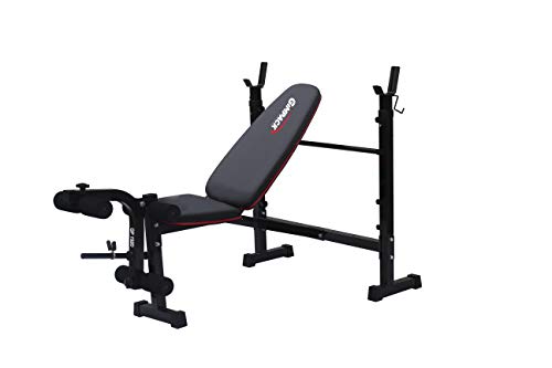 Gimpack GP 1920 Banca para Pesas Multifuncional, Negro con Rojo