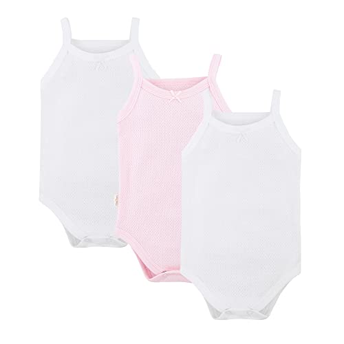 Consejos para Comprar Camisillas para Bebé de esta semana. 47 Baby Creysi Paquete 3 Pañaleros con Tirantes Bebé 12 Meses Blanco/ Rosa/ Blanco Algodón Hipoalergénico Moñito Elegante