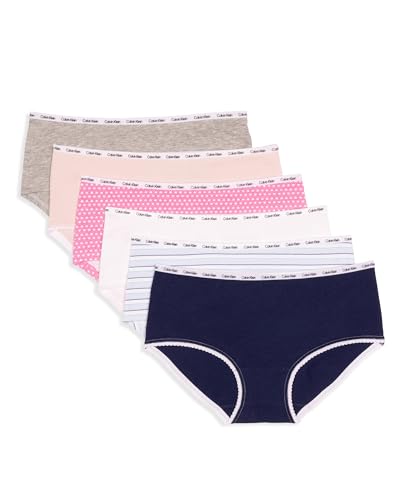 Calvin Klein Girls' Cotton Hipster Underwear with Picot Detail 6-Pack - Main Image