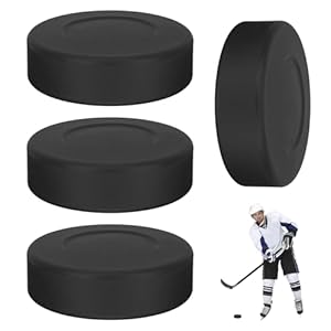 KYEQATY Hockey Pucks 4er Set, Schwarz