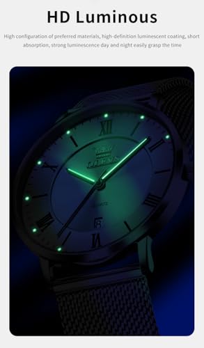Image of OLEVS Mens Gold Watches Analog Quartz Business Dress Watch Day Date Stainless Steel Classic Luxury Luminous Waterproof Casual Male Wrist Watches