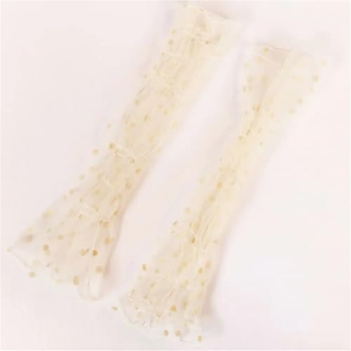 Guantes largos sin dedos transpirables con protección solar de encaje 4