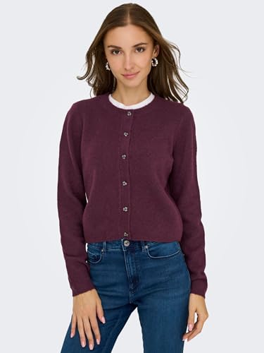 JDY Damen Jdychloe Life L/S Cardigan KNT Noos, Winetasting, XL – Ansicht 6