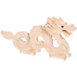 VINTORKY Escultura de Dragón Chino de Madera Vintage Color Caqui para Decoración de Escritorio y Obsequio de Apertura de Tienda Estilo Artístico