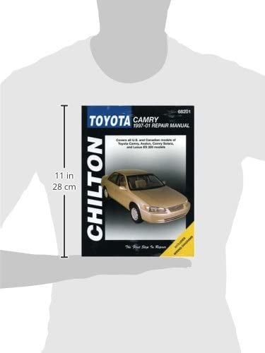 Chilton Repair Manual with dimensions overlay