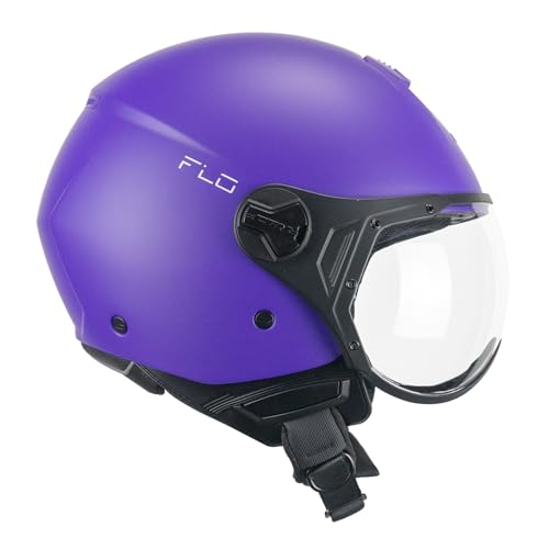 3 MISURE DI CALOTTA ESTERNA CGM Casco open face, 167A FLO MONO Viola opaco sagomata, M1