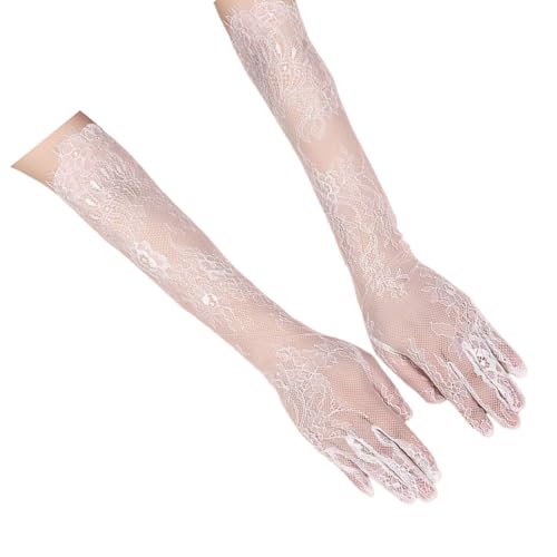 1pair Elegant Lace Long Gloves Evening Dance Gloves Lolitas Mittens Lady For Stage Performances Sheer Operas Length - Main Image