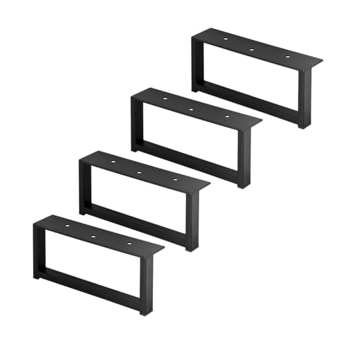woplus Lot de 4 pieds de meubles rectangulaires - Pieds de meuble - Pied de meuble - Pied de canapé - Hauteur 87 mm - Largeur : 200 mm - Noir Mat