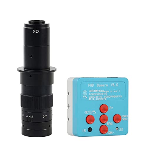 Microscope 48MP 4K 2K 1080P 60FPS HDMI USB Industry Video Microscope Camera Magnifier Zoom C Mount Lens(with 180X Lens)