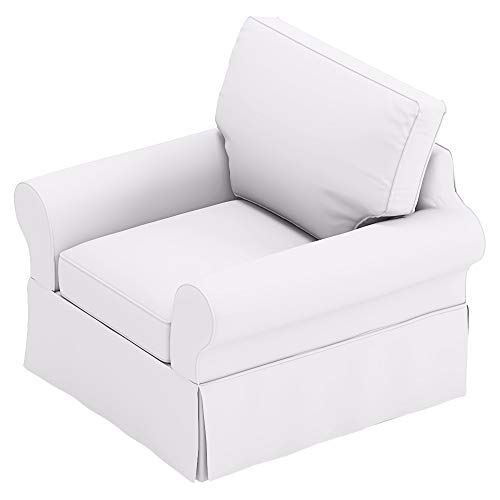 Heavy-Cotton-Chair-Cover-is-Sofa-Slipcover-Replacement-It-Fits-Pottery-Barn-PB-Basic-Chair-395-Wide-Not-Grand-Chair-or-Armchair-Basic-White-Cotton Heavy Cotton Chair Cover is Sofa Slipcover Replacement It Fits Pottery Barn PB Basic Chair 395 Wide Not Grand Chair or Armchair Basic White Cotton