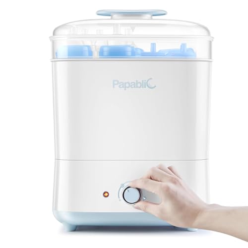 Image of Papablic Baby Bottle Sterilizer and Dryer, Electric Steam Sanitizer for Baby Bottles & Essentials, Large Capacity Holds 11 Bottles