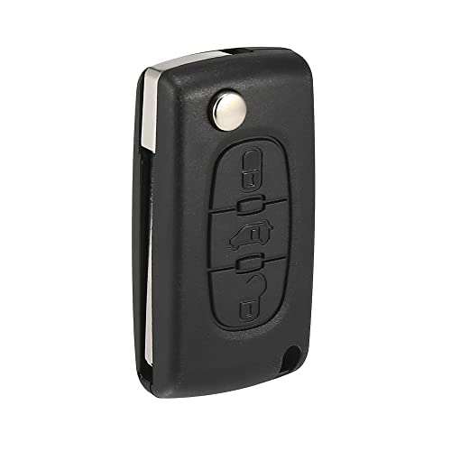 X AUTOHAUX 3 Key Buttons Remote Control Car Fob Key Case Shell Replacement Black for Peugeot Partner for Citroen Berlingo Dispatch