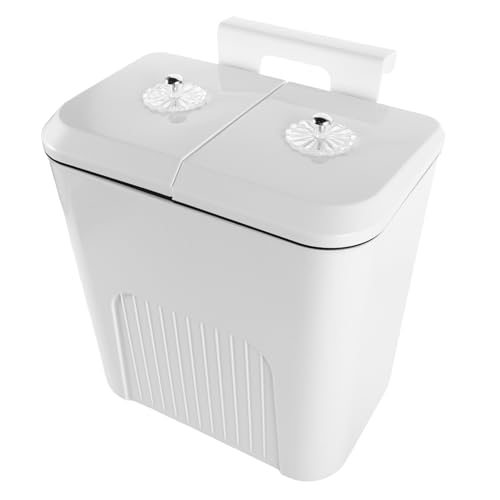 Caneca de basura de cocina GLEAVI doble compartimento blanca