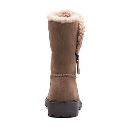 Clarks Clarks Women's Opal Zip Mid Calf Boot, Pebble Suede, 5 Medium US