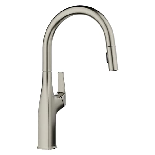 Blanco 443249 Rivana High Arc Pull-Down Kitchen Faucet - 1.5 GPM - Satin Platinum
