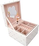 Photo Gallery gljtuo scatola portagioie multifunzionale bianca con cassetto musicale in velluto, elegante organizer per orecchini e accessori, Photo Gallery gljtuo scatola portagioie multifunzionale bianca con cassetto musicale in velluto, elegante organizer per orecchini e accessori,
