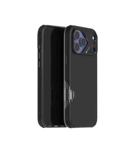 Image of Aulumu A17 Shockproof Case for iPhone 17 Pro | with Camera Control | CoolHyper | Aluminum Alloy Camera Frame | Multi-Layer Composite Protection - Black