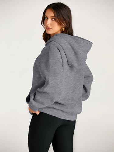 EFAN Womens Hoodies Oversized Sweatshirts Pullover Fleece Sweaters Long Sleeve Winter Fall Outfits Fashion Y2k Clothes DarkGrey M