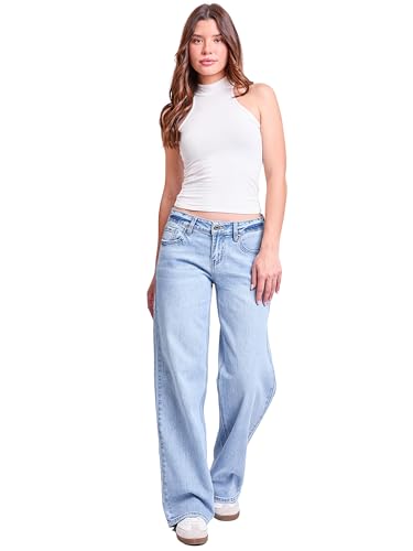 YMI Women's Brittany Low Rise Wide Leg Jeans4