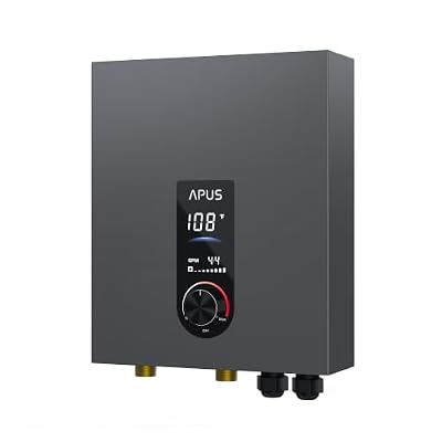 APUS 18kW Tankless Water Heater Electric, 240V Instant On Demand Hot Water Heater, Up to 4.4 GPM with LED Display, Space-Saving and Energy-Saving Whole House Water Heater Design