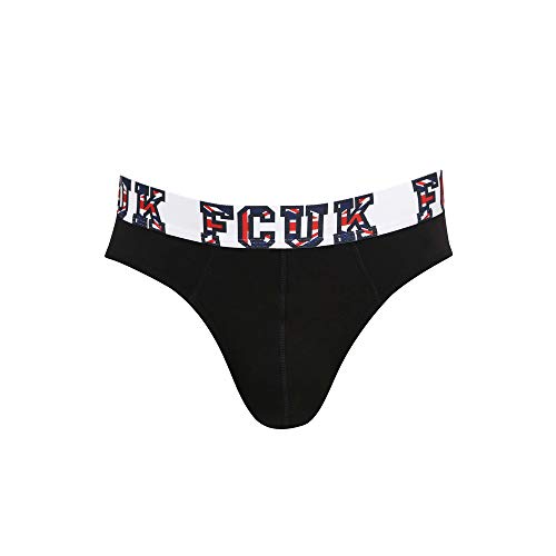 Image of FCUK Men's Cotton Brief (8907553015081 CBR07-BLACK-M)
