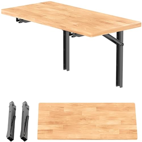 WALMANN Space Saving Wall Mounted Folding Workbench, Heavy Duty Folding Wall Table/Desk for Garage, Workshop, Holds Up to 550lbs(Tabletop Size: 32 x 18inch)