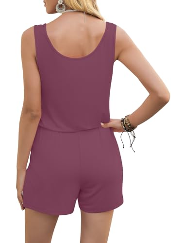 Image of DouBCQ Womens Summer Casual Sleeveless Loose Jumpsuits Romper with Pockets