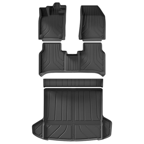 Compatible with VW ID.7 ID7 TPE 3D Floor Mats Cargo Liner Trunk Backrest Pad All Weather WP Black(ID7 LHD 5 PCS)