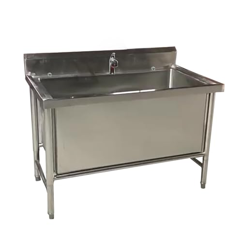 Professional Stainless Steel Dog Bathtub, Dog Pet Washing Grooming Station for Home, Dog Wash Sink Station for Large & Medium Dogs(100X70cm/39.3X27.5in,deep:40cm)