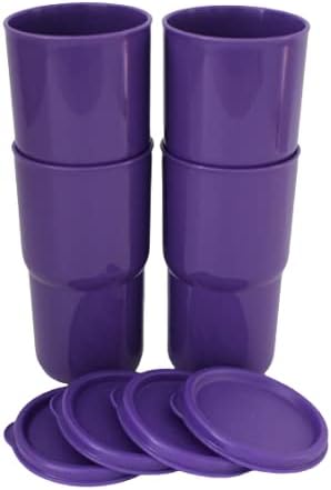 New Tupperware NewTupperware Tabletop Stacking Tumbler 12oz 350ml Set of 4 Grape Fizz Purple - Image 2