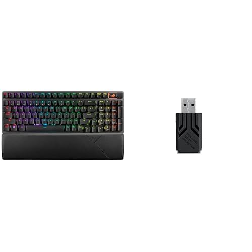 Image of ASUS ROG Strix Scope II 96 Wireless Mechanical Gaming Keyboard & ROG Polling Rate Booster Bundle - 96% Full-Size Keyboard with 8000Hz Polling Rate Adapter