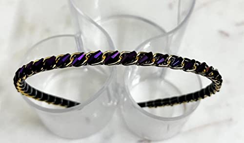 Image of Sleek Chain with Black Rainbow Drum Stone Chain Stones Hairbands /Headbands for Girls & Women (Pack of 1)