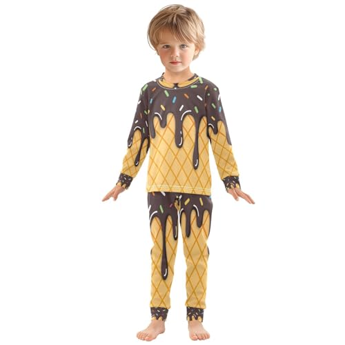 ALAZA Chocolate Ice Cream Stylish 2 Piece Pajama Set Long Sleeve Top and Pants Sleepwear Unisex3