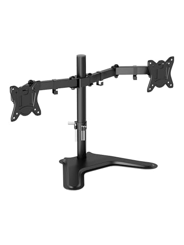 GRIFEMA Soporte Dos Monitores para 13-32'' LED/LCD Pulgadas, Soporte 2 Monitores, Brazo para Monitor Altura Ajustable, Inclinación, Giratorio, Rotar, Gestión de Cables, hasta 10 kg, VESA 75/100mm