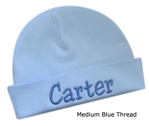 Embroidered and Personalized Baby Boy Hat Baby Shower Keepsake Custom Infant Hat2