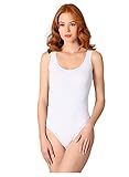 NBB Womens Sexy Basic Sleeveless Low Neck Bodysuit Lingerie with Stretch, Size Large