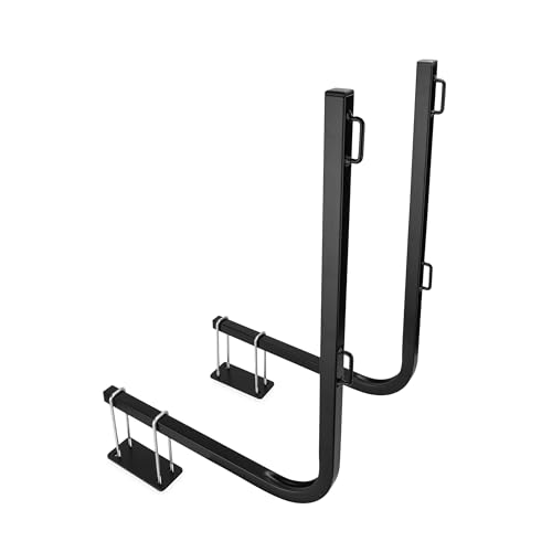 Image of Camco Rhino RV Bumper Mount Tote Tank Holder - Features a Powder-Coated Steel Construction, Heavy-Duty Straps, and Fits Both 4-inch and 4-1 /2-inch Bumpers (39010) | Powder-coated steel frame, zinc-coated hardware, 2 polyester cam straps, holds 15, 21, 28 and 36 gallon portable waste tanks